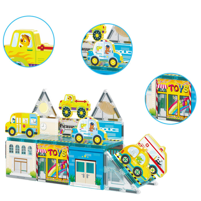 26pc Magnet Tile Building Blocks Metro City Themed