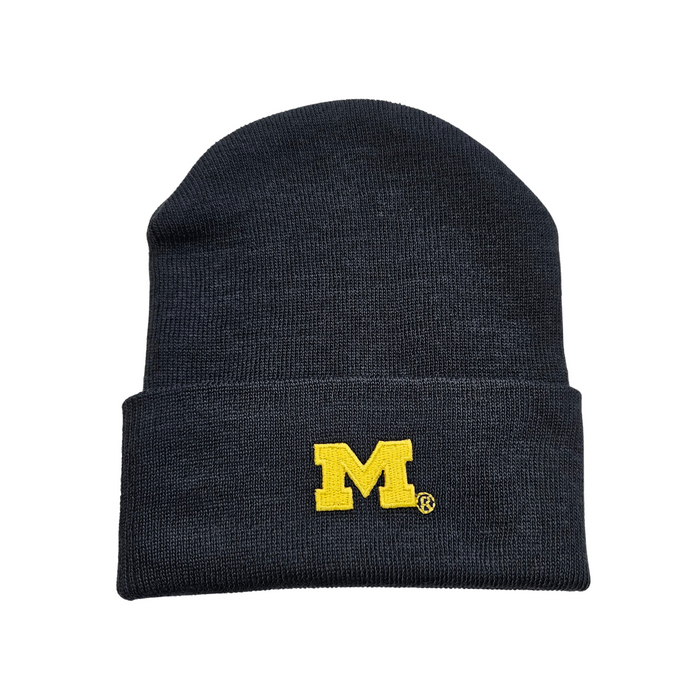 U of M Newborn Tee and Knit Cap Gift Set- White/Blue