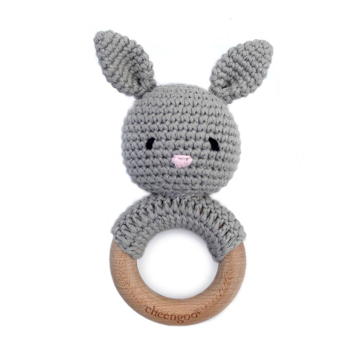 Bunny Teething Rattle - Grey