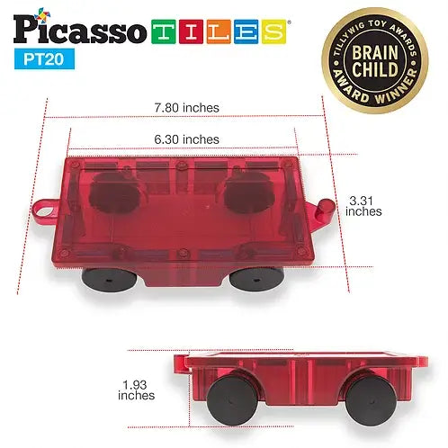 PicassoTiles 2 Piece Truck Set