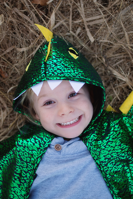 Toddler Dragon Cape Green Metallic