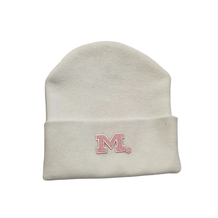 U of M Knit Hat- White / Pink