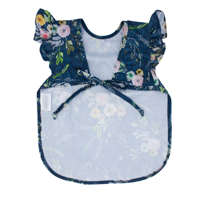 Bapron Bib - Boho Floral (6m-3T) Flutter Sleeves