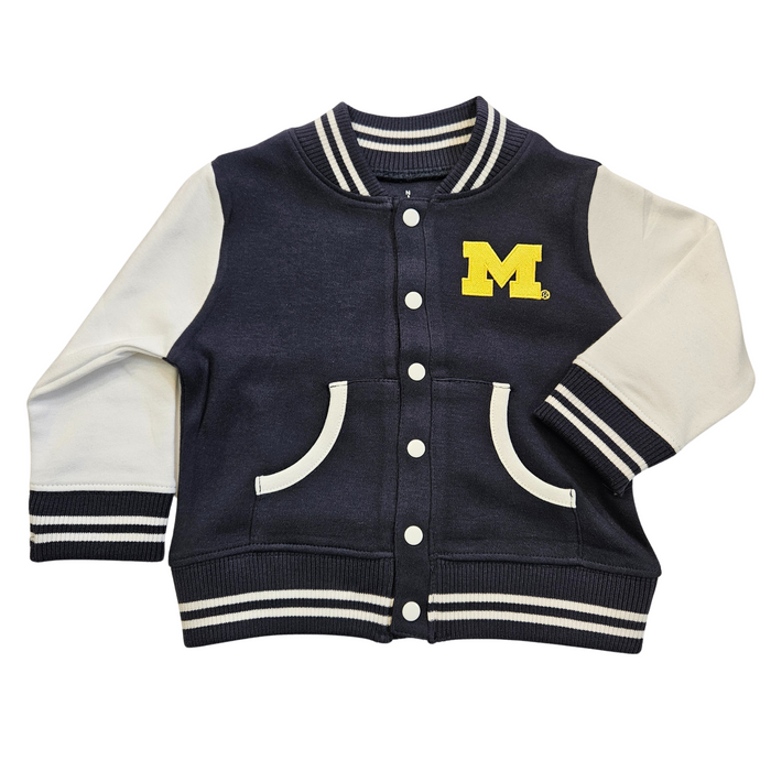 U of M Varsity Jacket- White Sleeves