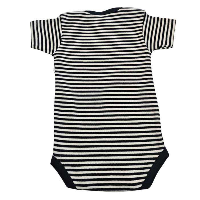 U of M Stripe Bodysuit- Navy/White