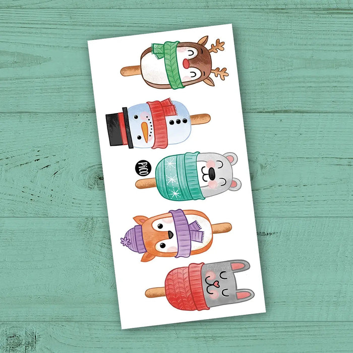 Temporary Tattoos- Christmas Popsicle Cakes