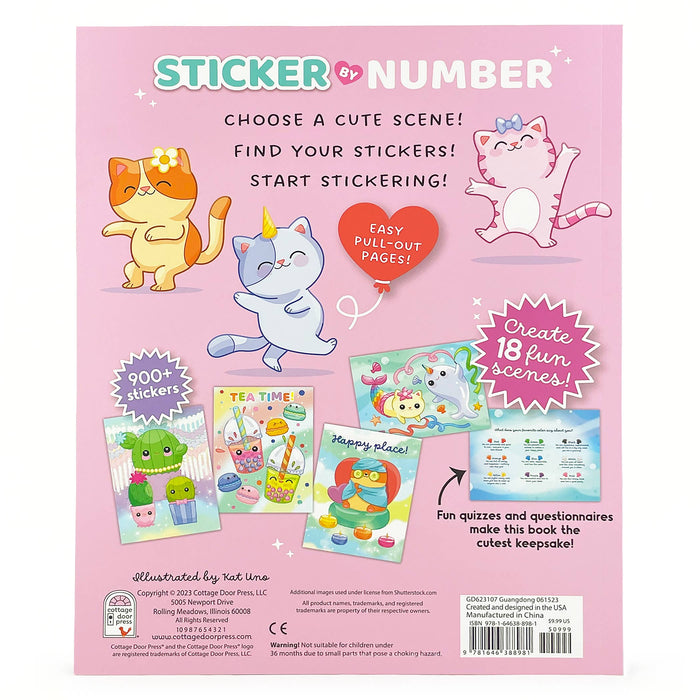 Too Cute! Sticker by Number Activity Book