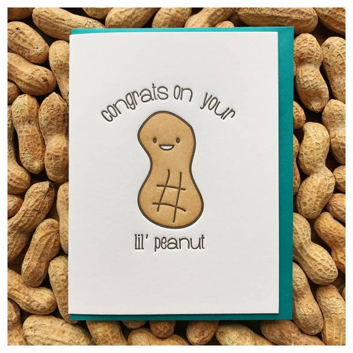 Cute Baby Letterpress Congrats on Your Lil Peanut Card