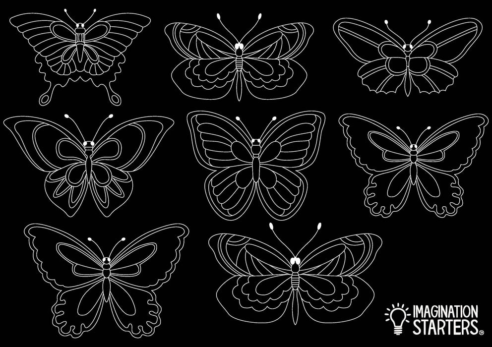 Chalkboard  Coloring Placemat- Butterfly