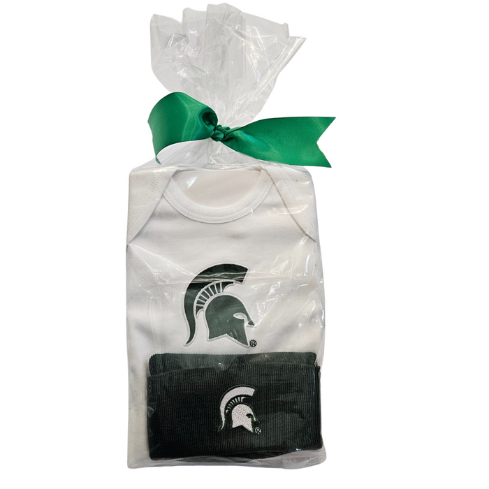 MSU Newborn Tee and Knit Cap Gift Set