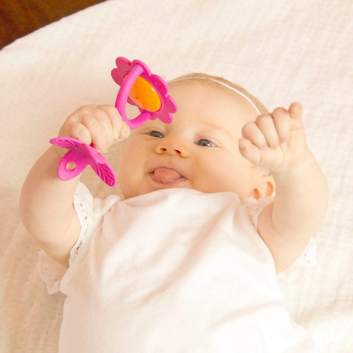 EZ Grip Baby Flower Rattle Teether / Oral Development Toy