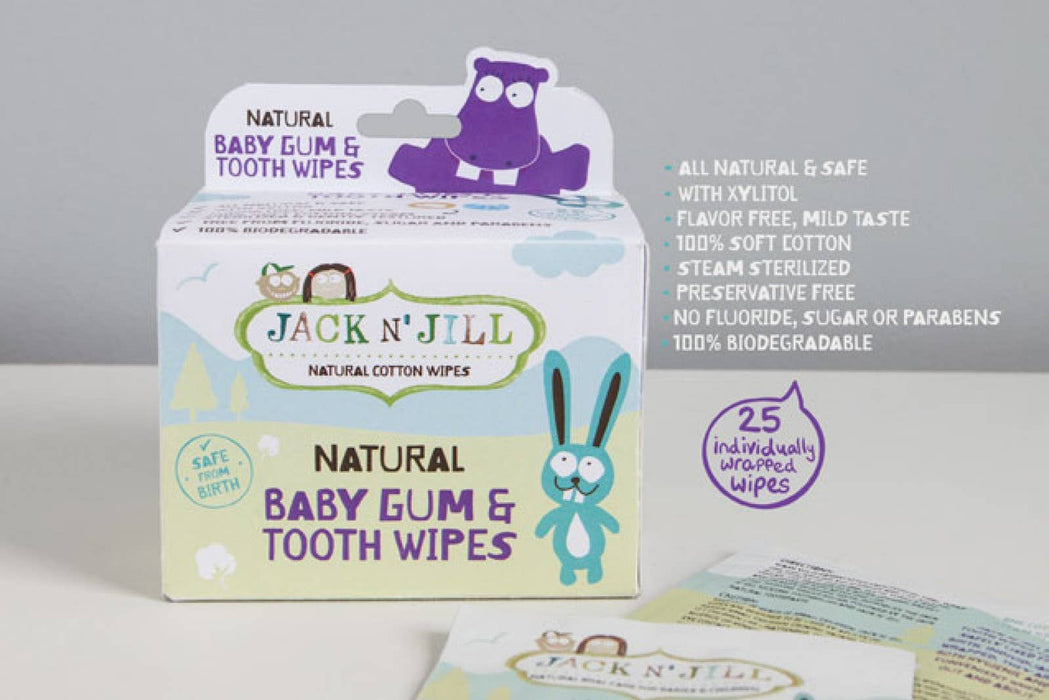 Jack N' Jill Natural Baby Gum & Tooth Wipes - 25 Pack