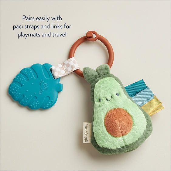 Itzy Pal Plush + Teether Avocado