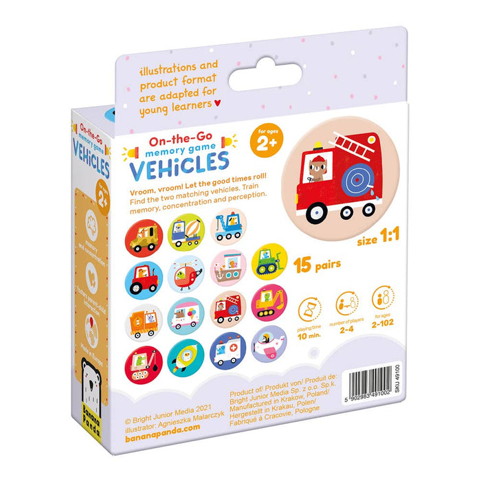 On-the-Go Puzzle Memory Game Vehicles 2+ for toddlers