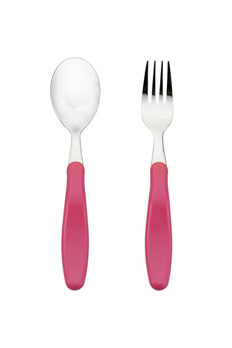 EZ Grip Stainless Toddler Kids Spoon and Fork Set w/ Case