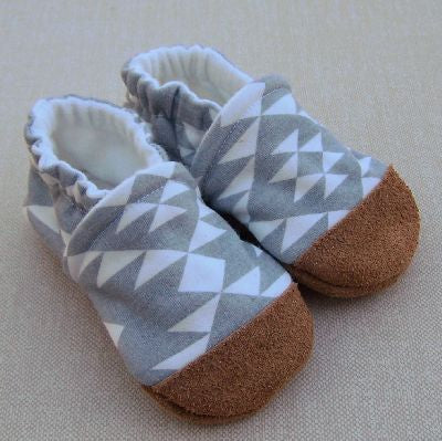 Aztec Grey Organic Cotton Slippers