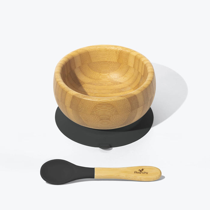 Bamboo Stay Put Suction Bowl + Spoon