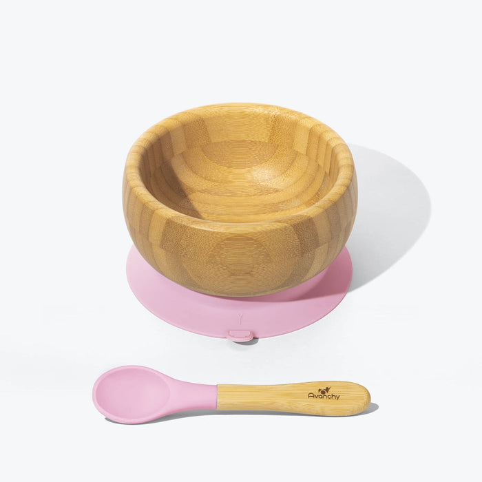 Bamboo Stay Put Suction Bowl + Spoon