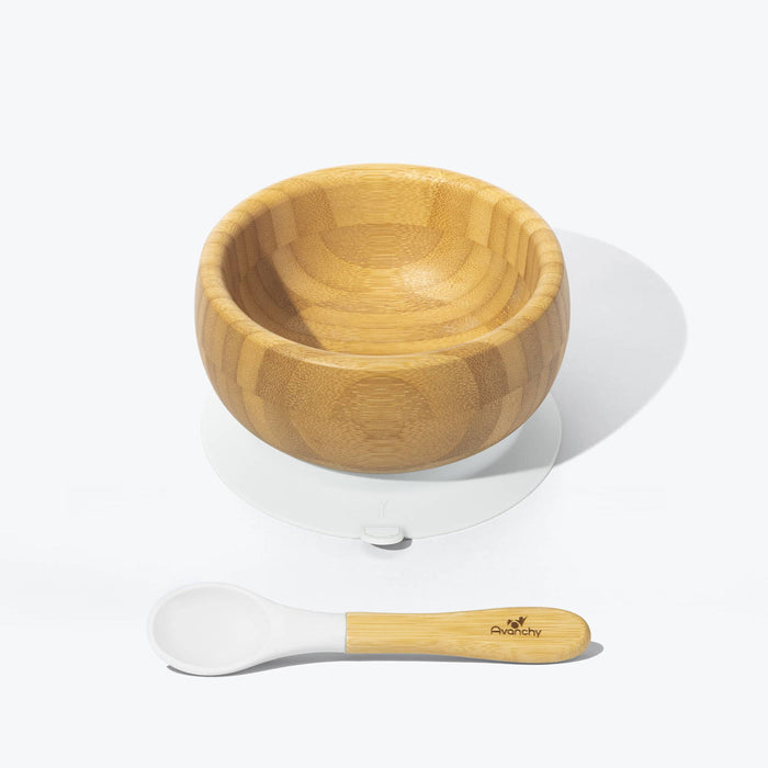 Bamboo Stay Put Suction Bowl + Spoon