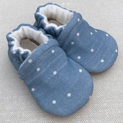 Denim Dot Organic Cotton Slippers