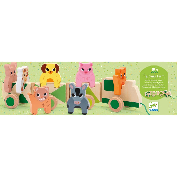 Trainimo Farm Wooden Pull-Along Activity Toy