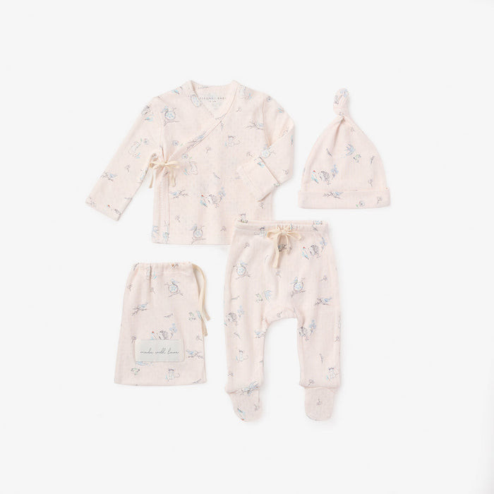 Meadow Mouse Organic Cotton Pointelle Newborn Layette Set