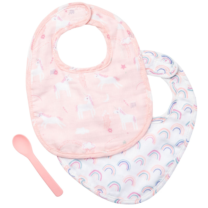 Muslin Bib Set and Spoon