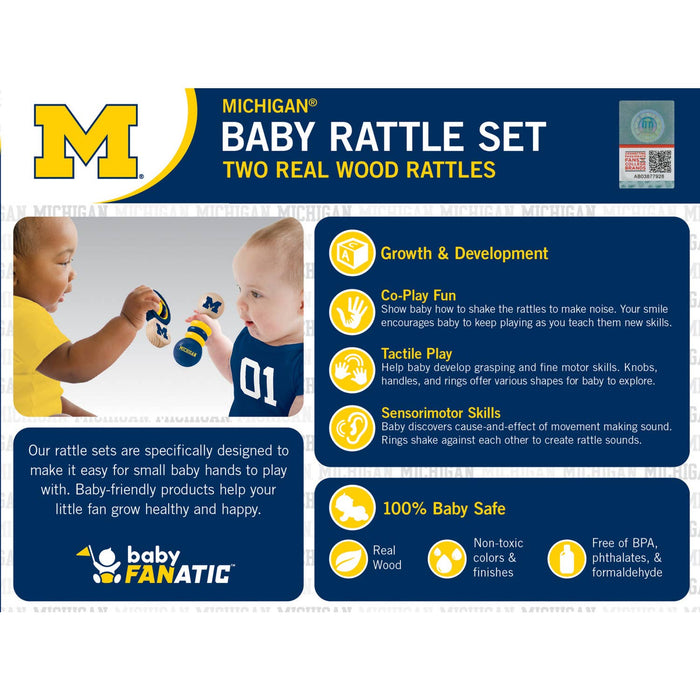 Michigan Wolverines - Baby Rattles 2-Pack