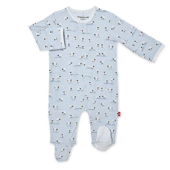 Baa Baa Baby Blue Modal Magnetic Footie