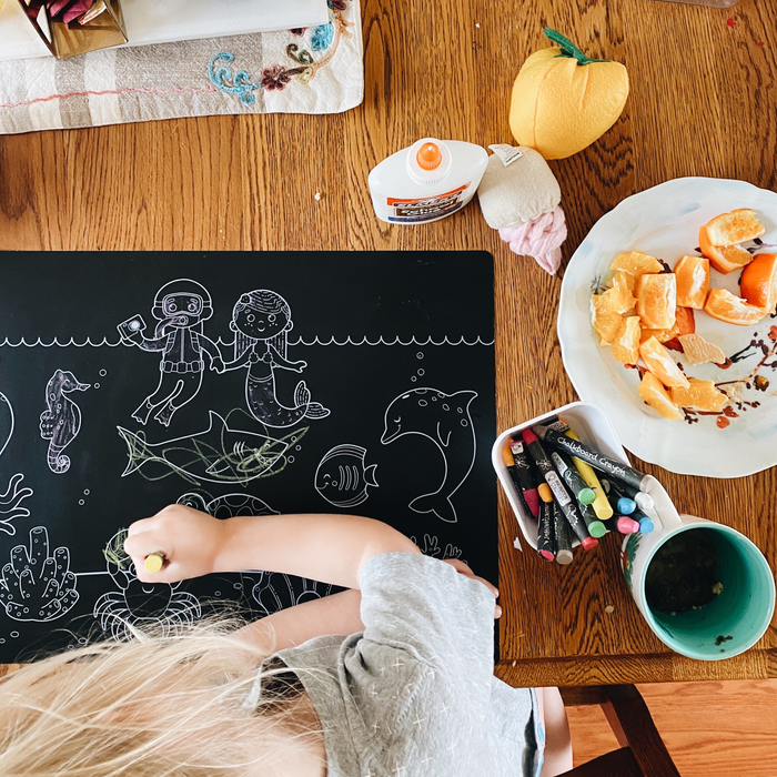 Chalkboard Coloring Placemat- Sea