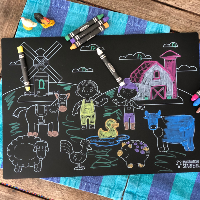 Chalkboard Coloring Placemat- Farm