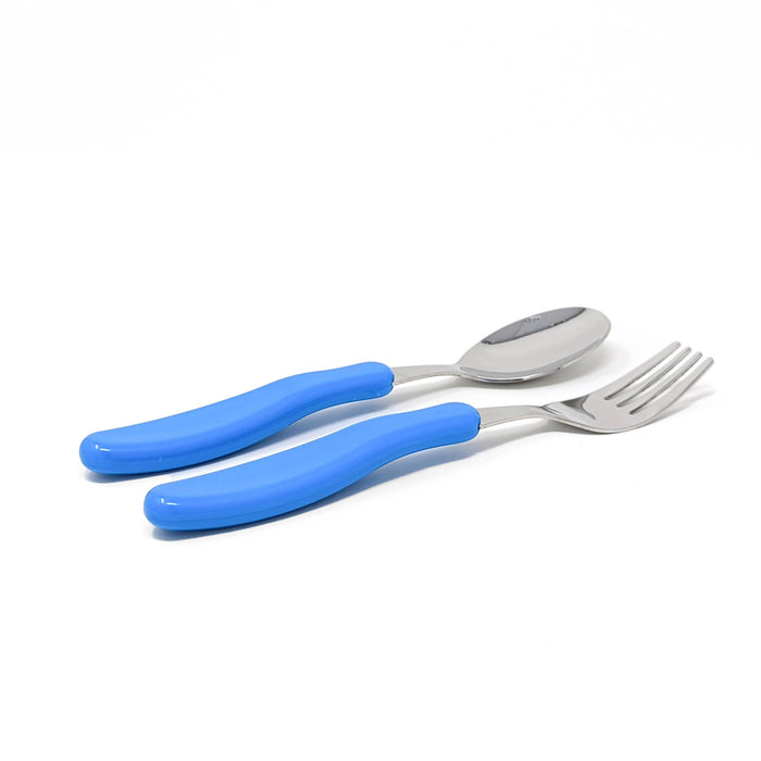 EZ Grip Stainless Toddler Kids Spoon and Fork Set w/ Case