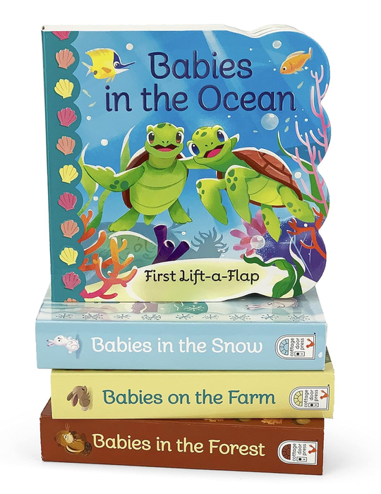 Animal Babies Lift-a-Flap 4-Book Set