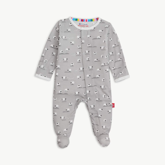 Baa Baa Baby Gray Modal Magnetic Footie