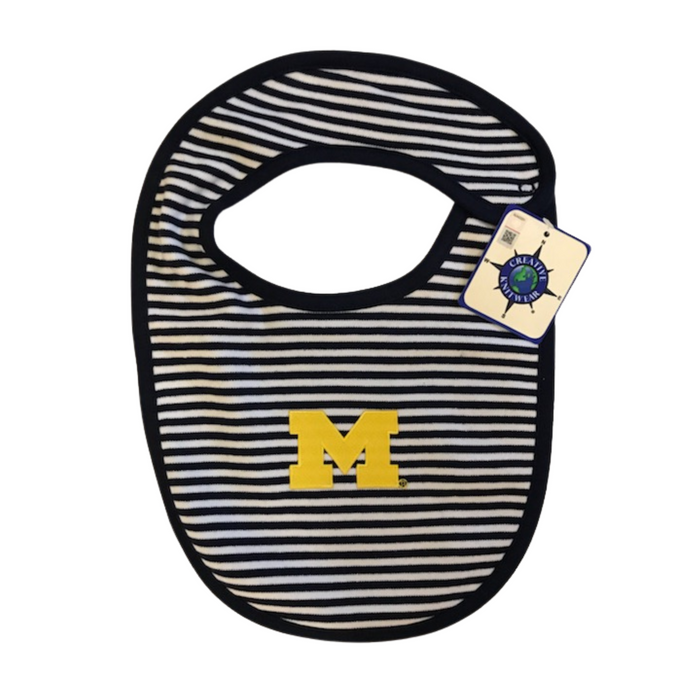 U of M Stripe Bib- Navy/White