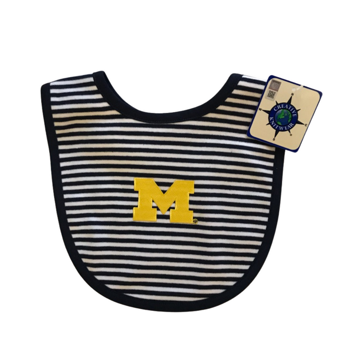 U of M Stripe Bib- Navy/White