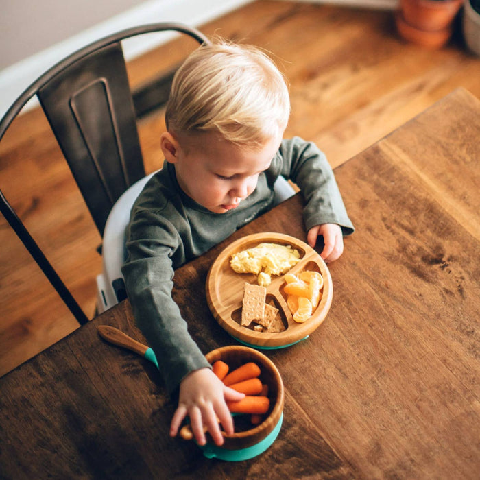 Bamboo & Silicone Baby Divided Suction Plate & Spoon