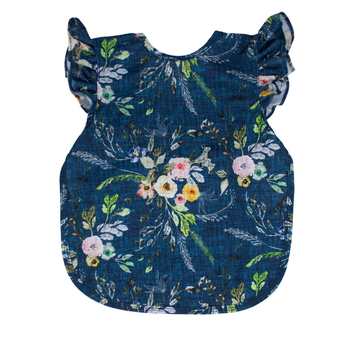 Bapron Bib - Boho Floral (6m-3T) Flutter Sleeves