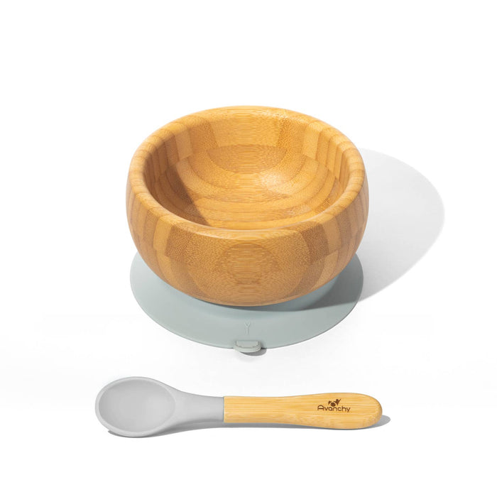 Bamboo Stay Put Suction Bowl + Spoon