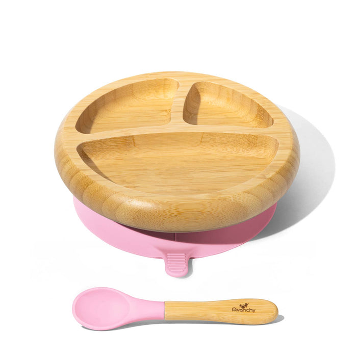 Bamboo & Silicone Baby Divided Suction Plate & Spoon