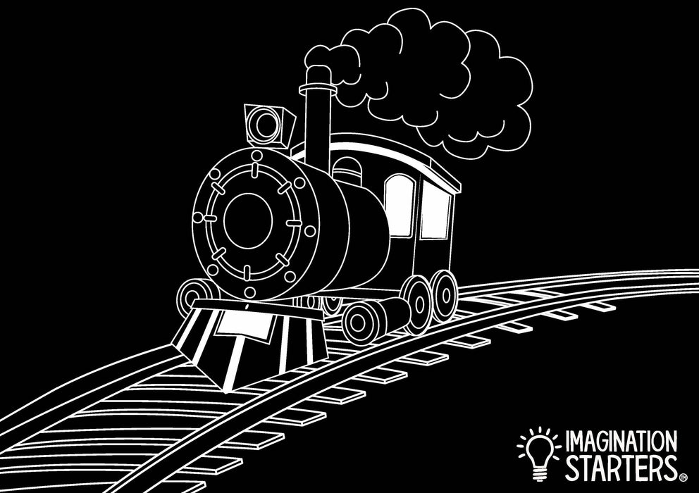 Chalkboard Coloring Placemat- Train