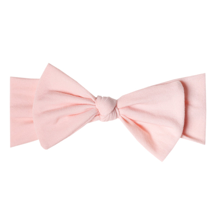 Knit Headband Bow- Blush