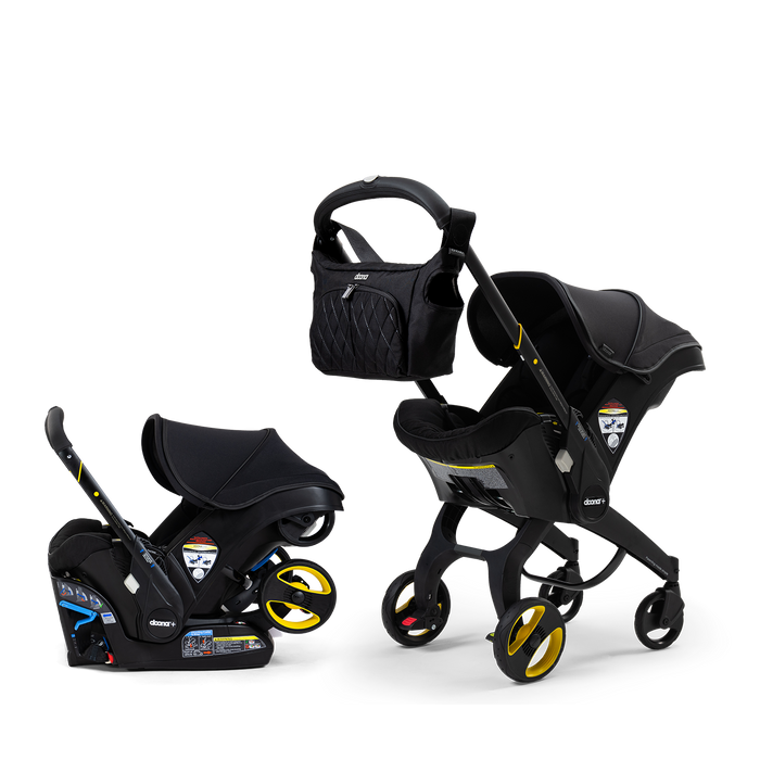 Doona Infant Car Seat + Base + Essentials Bag - Midnight Edition