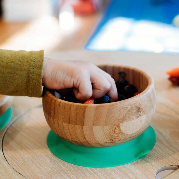 Bamboo Stay Put Suction Bowl + Spoon