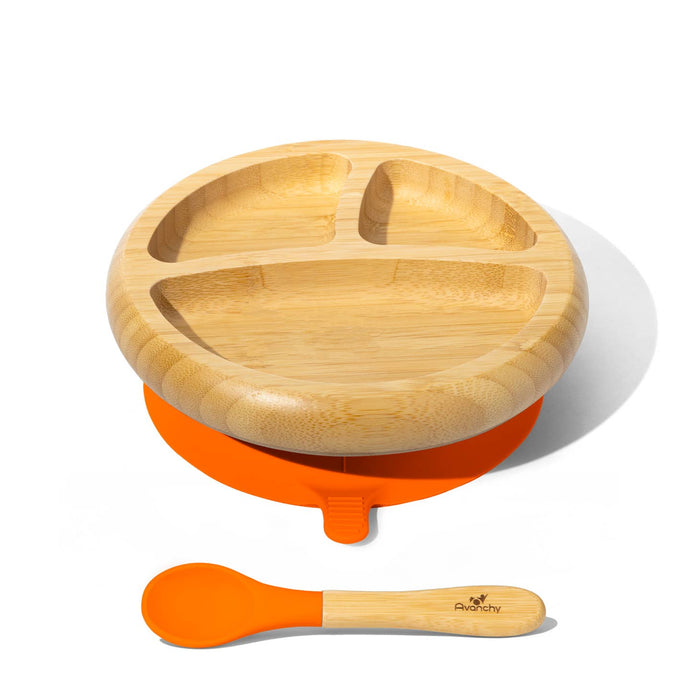 Bamboo & Silicone Baby Divided Suction Plate & Spoon